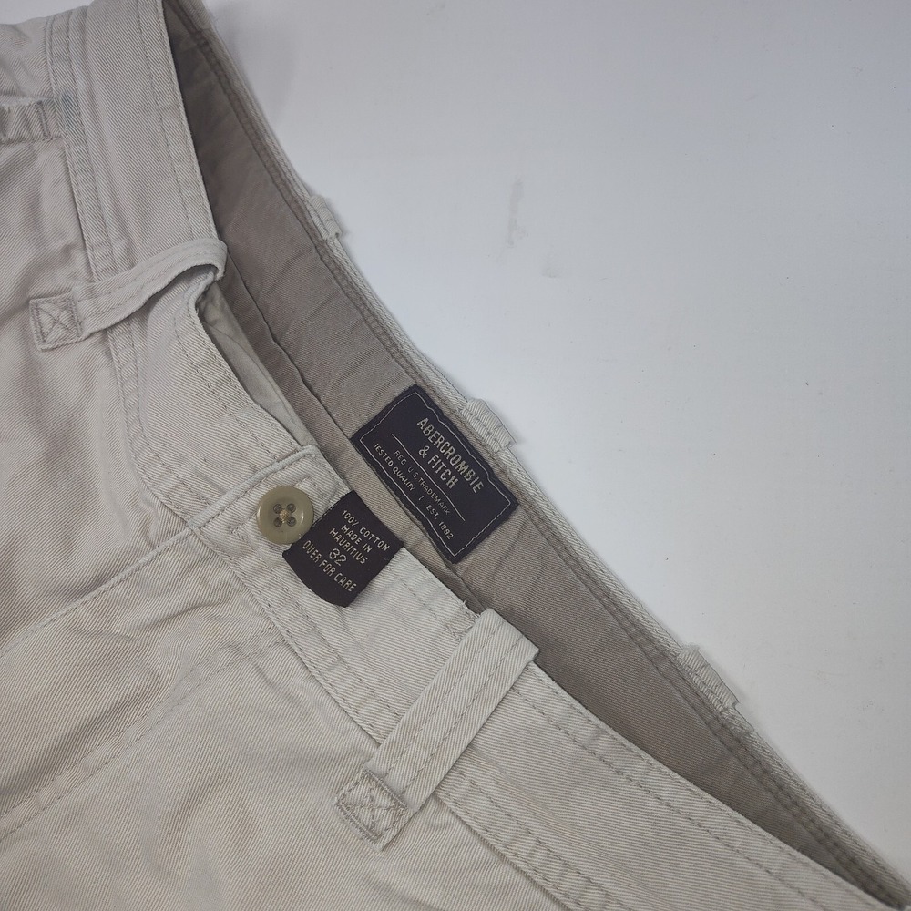 Abercrombie & Fitch Cargo Shorts Mens 32 Light Khaki Cotton Utility